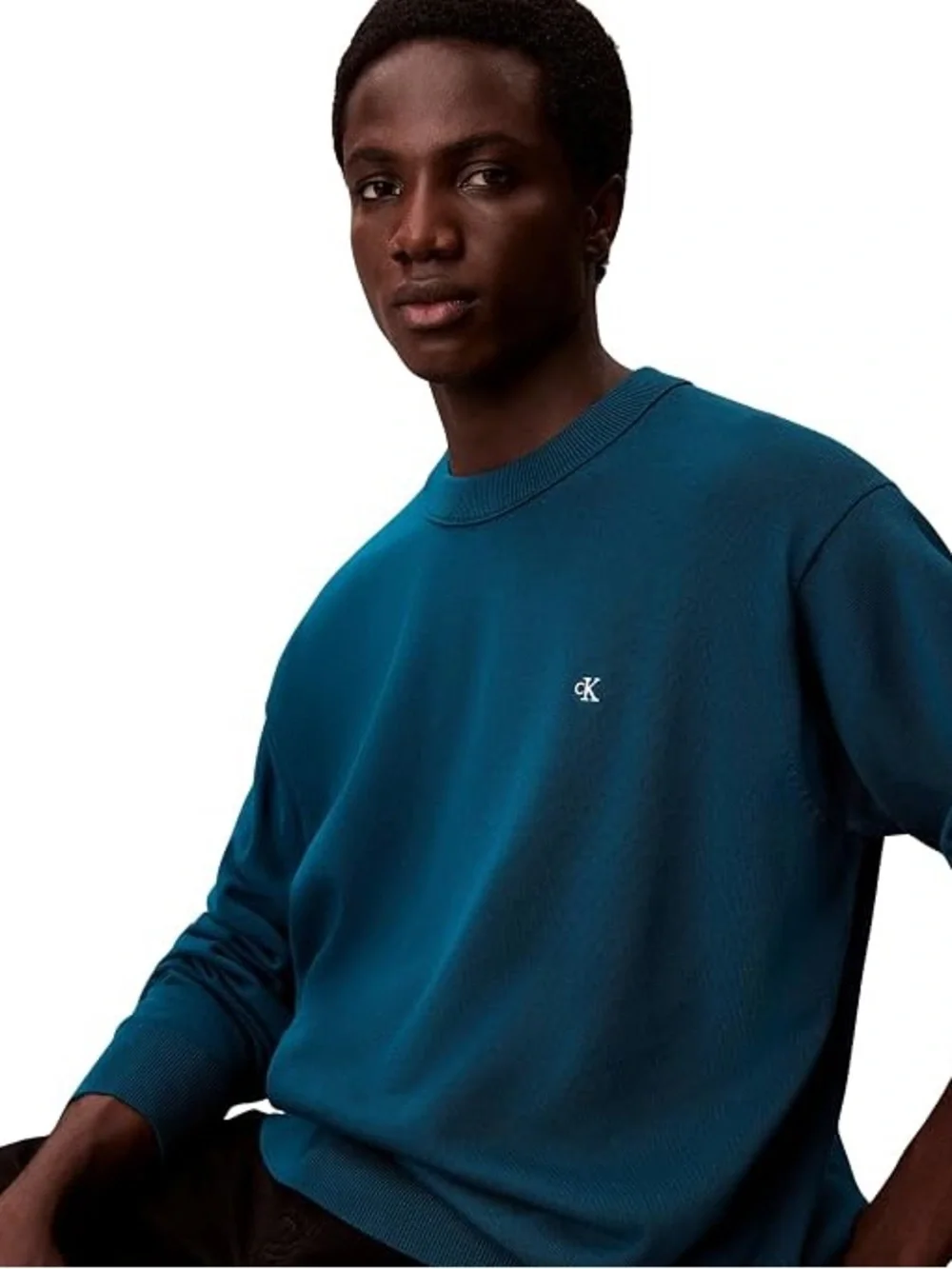 Calvin Klein Men's Teal Crewneck Sweater